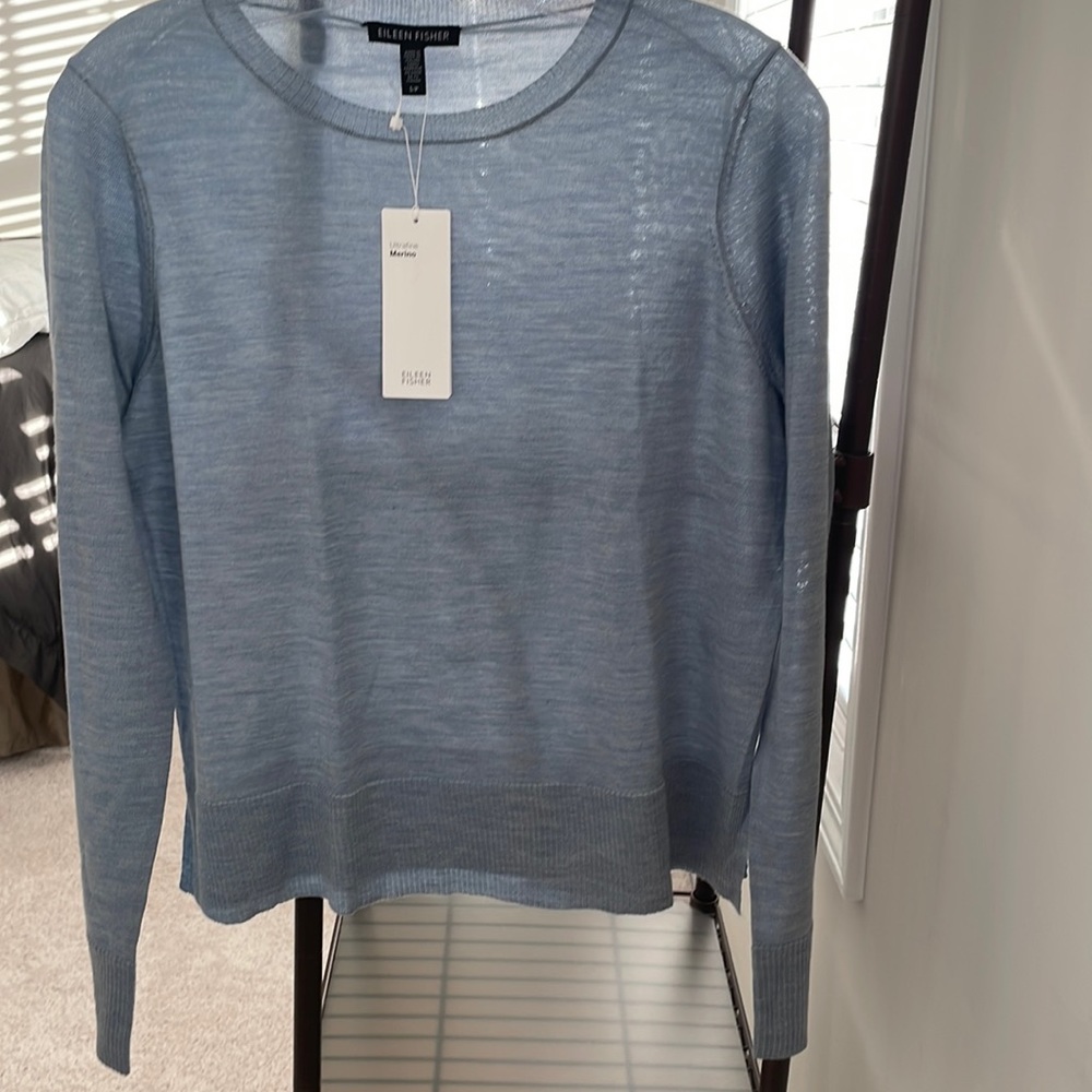 Eileen Fisher blue NWT SZ S/P Light sweater